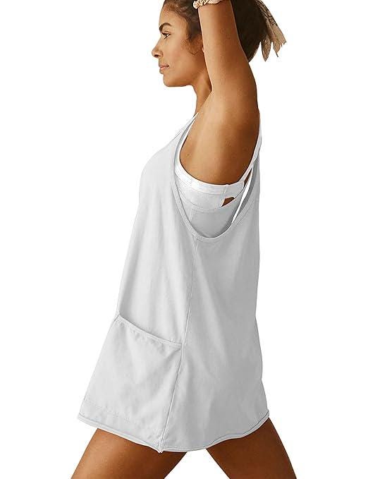 Women's Summer Mini Dress Casual Workout Tennis Dress With Shorts Sleeveless Althletic Dresses