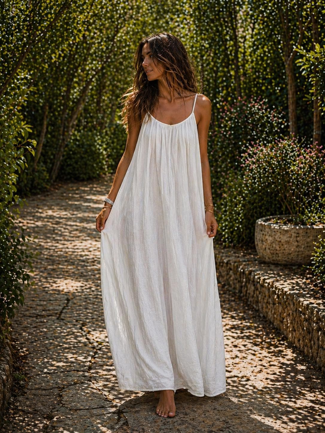 Women Backless Slip Dress, Open Back Sleeveless Maxi Sundress, Casual Loose Summer Loungewear, Beach Party Dress, Vacation Outfit