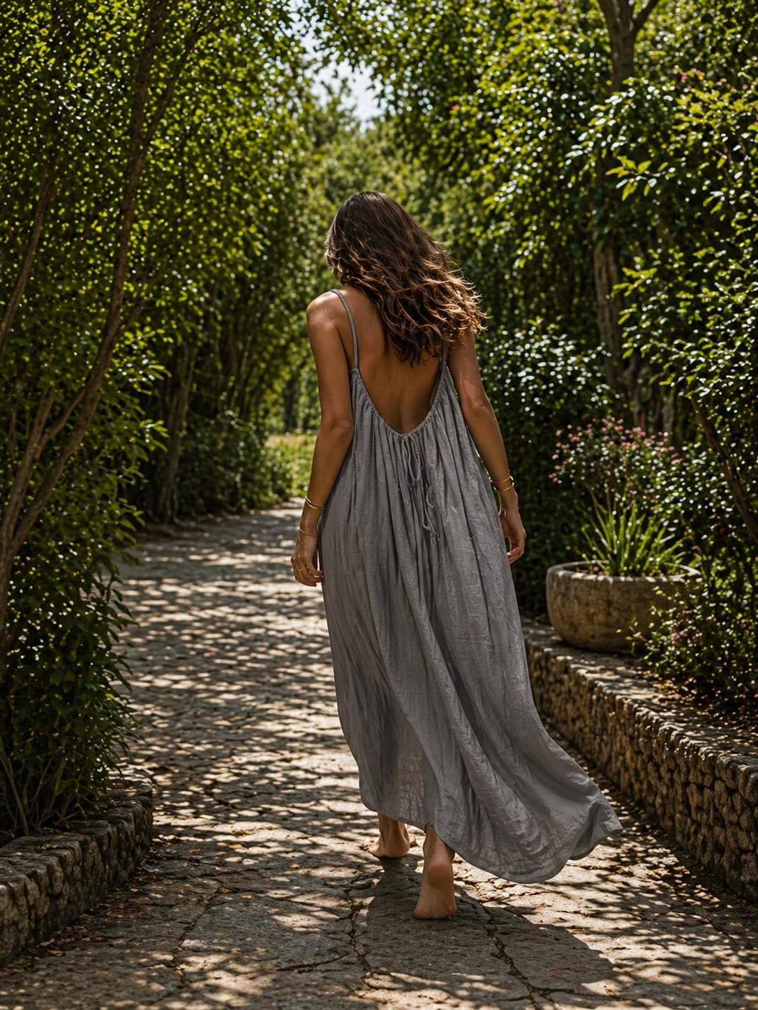 Women Backless Slip Dress, Open Back Sleeveless Maxi Sundress, Casual Loose Summer Loungewear, Beach Party Dress, Vacation Outfit