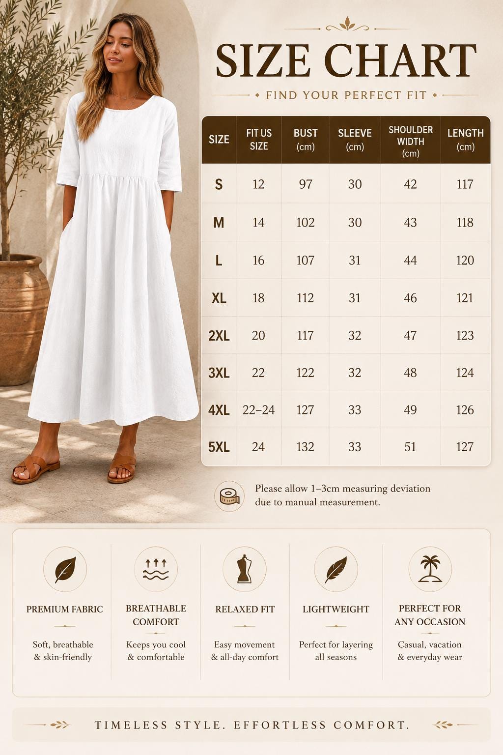 Womens Maxi Dress Casual Loose Fit Midi Dress with Pockets Boho Summer
