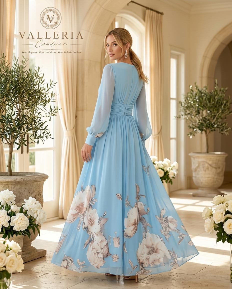 Floral Maxi Dress Women, Boho Maxi Dress, V Neck Dress, Long Sleeve Dress, Vacation Dress, A Line Summer Dress, Resort Wear